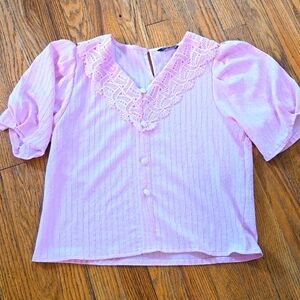 Splash Pink Crop Top Short Sleeve Size 6